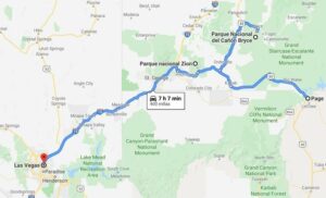 mapa bryce zion